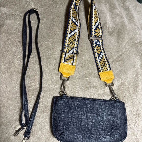 Stylish Black Crossbody Bag with Yellow Strap - Picture 2 of 3